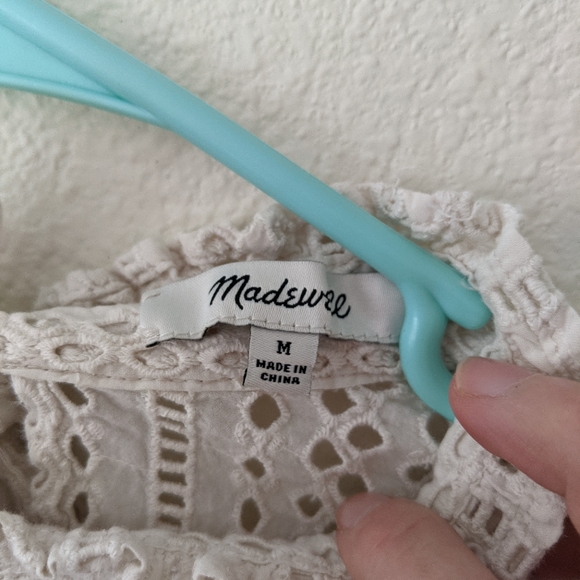 MADEWELL Eyelet Mockneck Ruffle Top - Picture 7 of 10